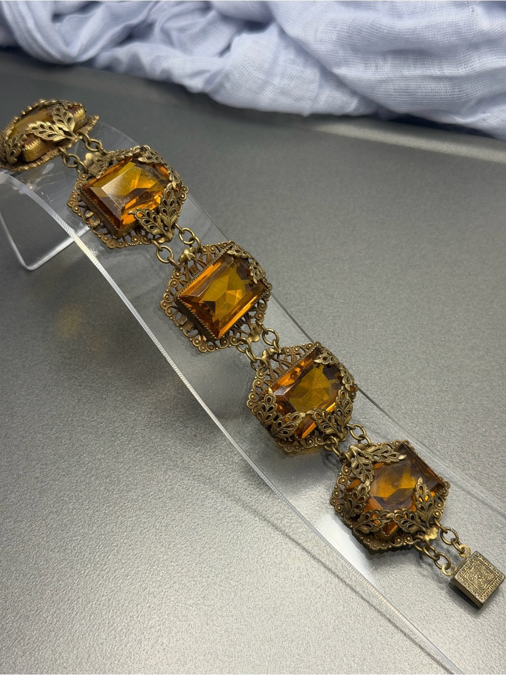 🎂🎉🎊Antique Edwardian Czech Glass Bracelet #464br